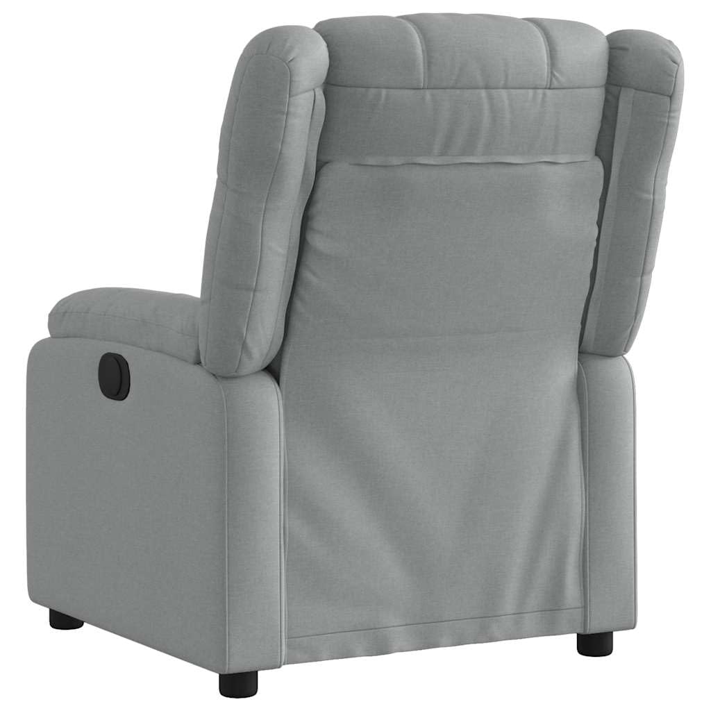 vidaXL Sillón Reclinable, Silla con Respaldo Reposabrazos, Sillón de Relax Descanso TV, Asiento Ajustable para Ancianos, Tela Gris Claro