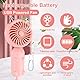 Gukasxi Tragbarer Handventilator Faltbarer Mini USB Ventilator mit Wiederaufladbarem Akku Klein 3-Gang Tischventilator für Büro, Innen, Außen, Reisen, Make-up (Rosa)