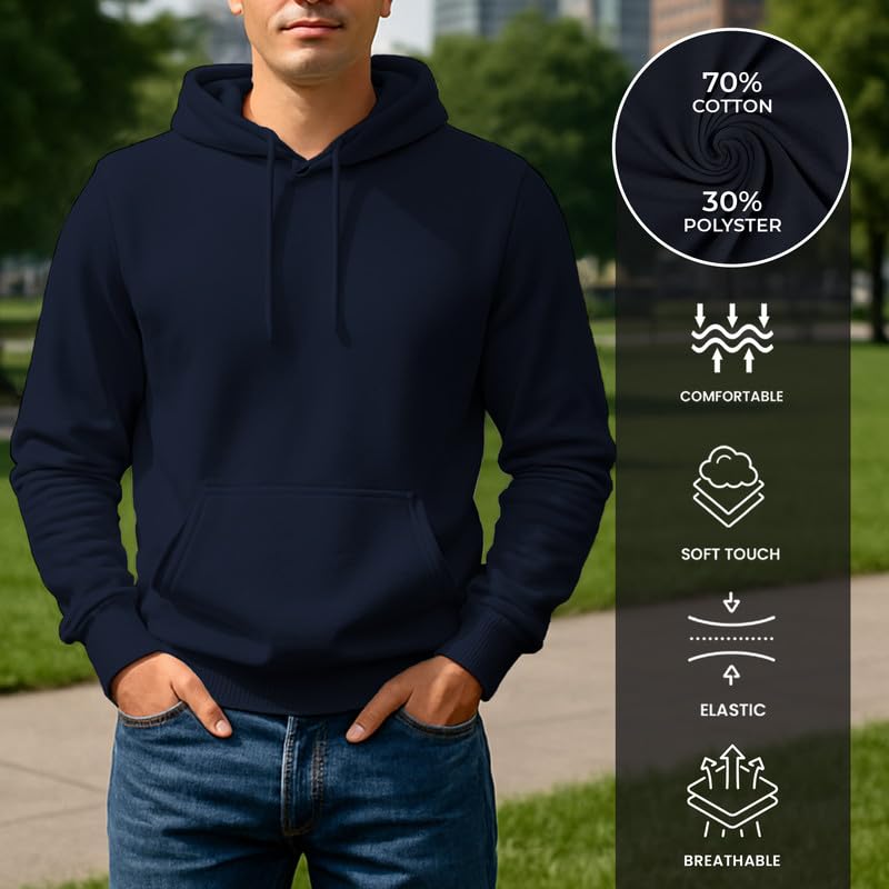 Image of Circle Clothing Men's Fleece Hoodie - Ultra Soft and Comfortable Hoodie - Heavy Weight Pullover Hoodies with Kangaroo Pocket