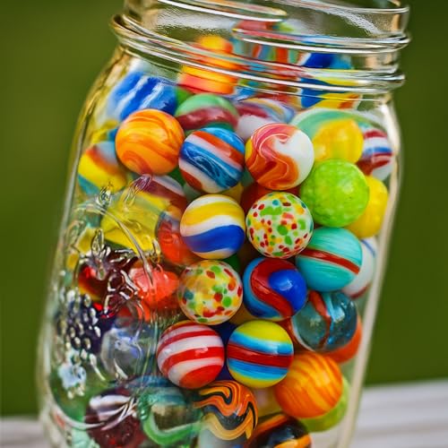 FUTUREPLUSX 20PCS Glass Marbles for Kids, 0.6 Inch Small Colorful Marbles Run Accessories, for Kids Game, Birthday Party Gifts, Parent-Child Games - Thumbnail 6