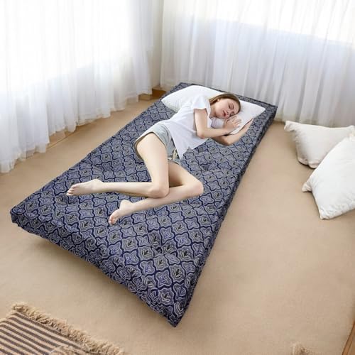 Image of Adim's Soft Cotton Box Quilt Mattress | 36X72X5 Inches | Blue Jacquard Design | Offers a Combination of Comfort, Durability and Style, Making it an Excellent Choice for a Restful Night's Sleep