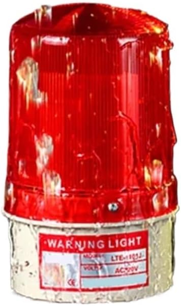 DC 12V/24V/48V Industrial LED Warning Light, Red Yellow Green Blue Rotating Signal Lamp with Siren Buzzer, Industrial Alarm Indicator Light(24v Blue)