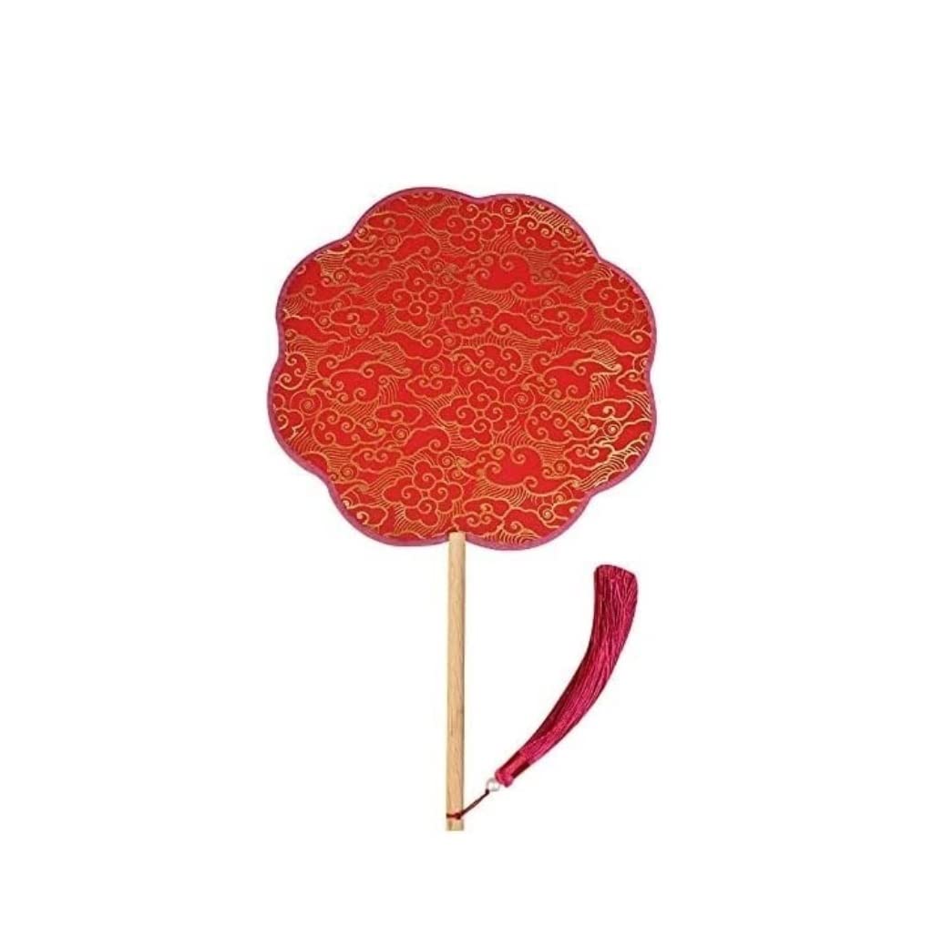 Faltfächer Dekorative Fächer aus schwarzer und roter Seide, chinesische Hochzeit, handgefertigt, faltbar, tragbare, Dekorationsgeschenke Handfächer(A+A)
