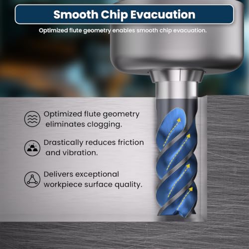 Image of Carbide Square End Mill - 4 Flute - 1 /2 inch 4T (1 Piece, 1 /2 inch) - for Milling Alloy Steels, Hardened Steel, Metal & More - Mill Bits Sets for DIYers & Professionals by LU&MN