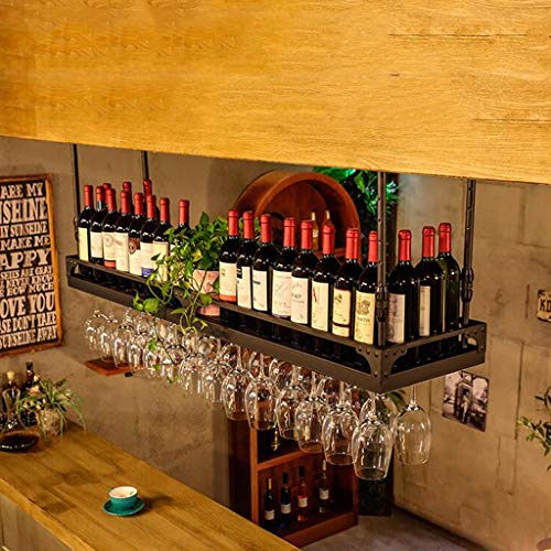 Casier à bouteilles de vin mural et support à verre flottant pour cuisine - 4