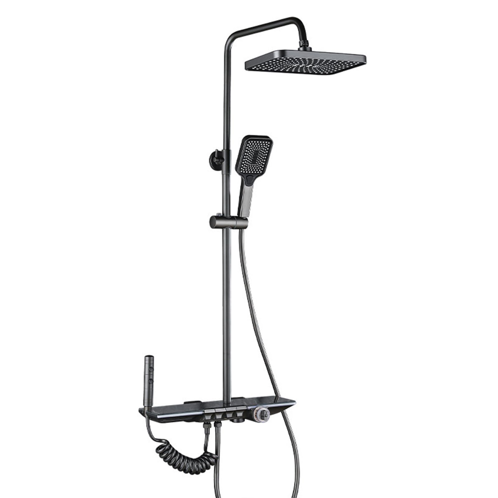 Système de douche thermostatique gris anti-variations de température d'eau
