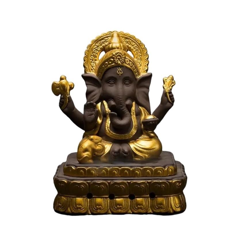 Portaincenso Bruciatore di incenso in Argilla Viola Ganesha Mammon, Elefante, divinità, Mascotte, Ornamenti in Ceramica, Porta incenso for Interni Bruciatore di Incenso A Riflusso