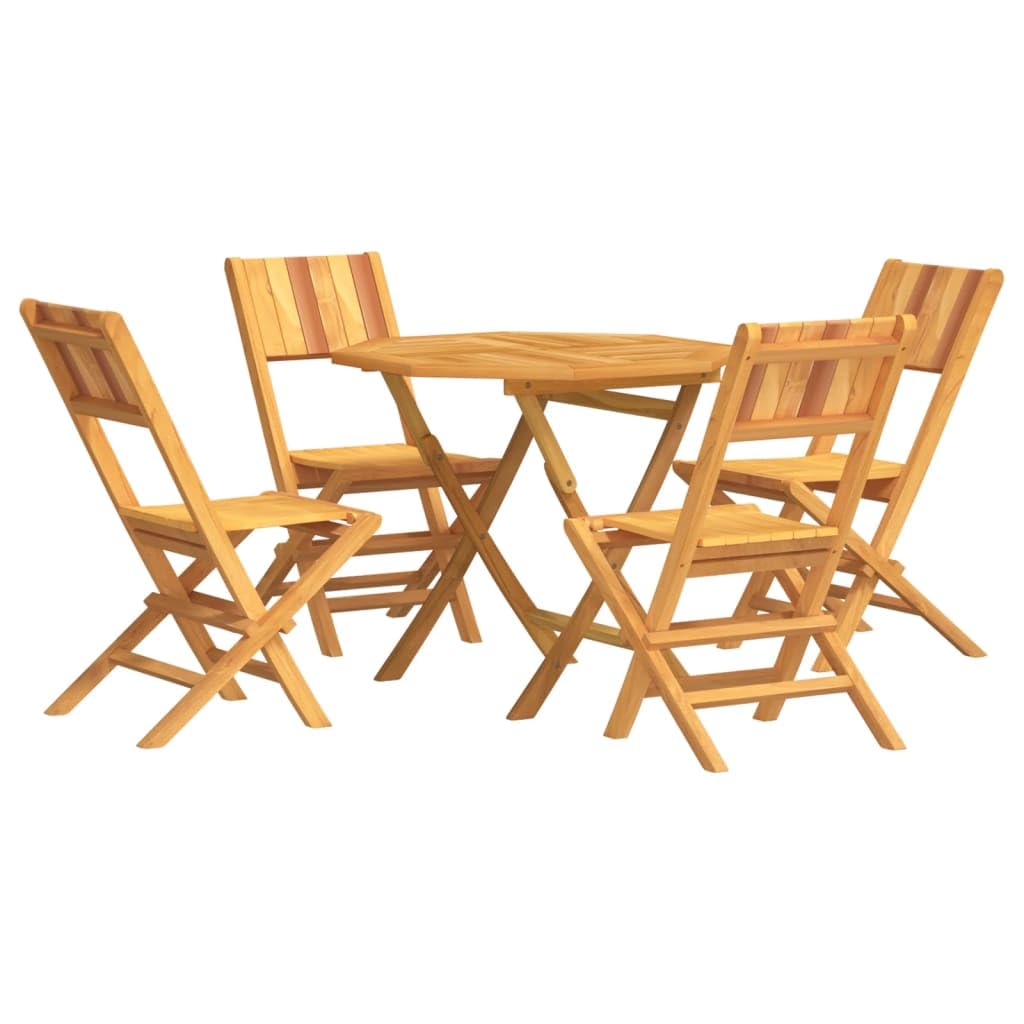 Mobili,Mobili da esterno,Set di mobili da giardino,Set da pranzo da giardino in legno massello di teak da 5 pezzi