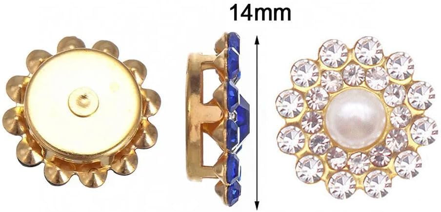 100PCS 14MM Sew on Pearls Rhinestones Crystals Glass Gems, Sunflower Metal Claw Flatback Rhinestones Jewelry for Clothes Dress Shoes Earring Crafts Sewing Decoration Accessories(Pearl) - Image 2