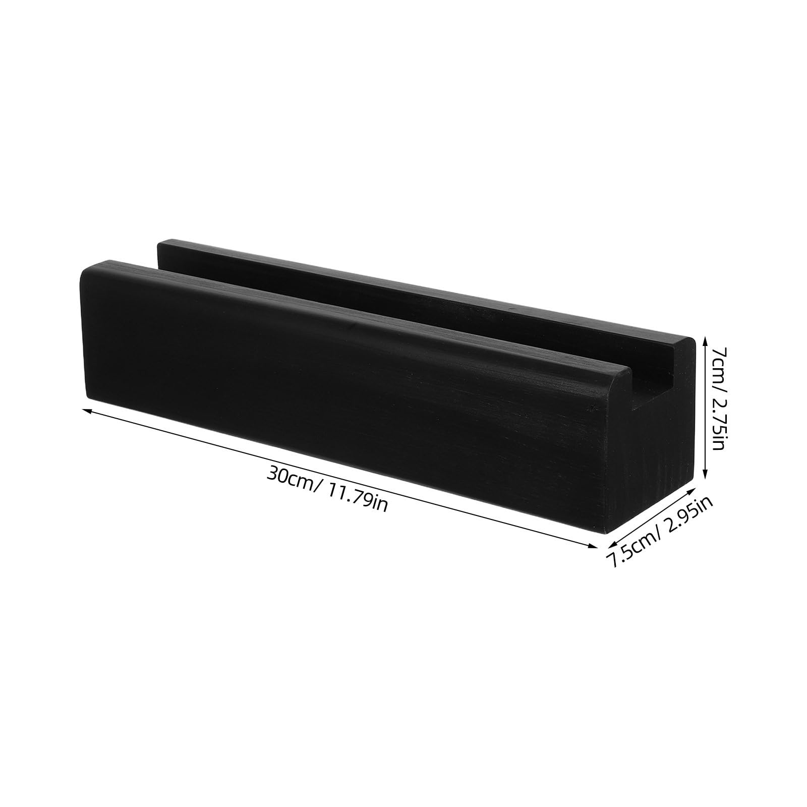 BESPORTBLE Support de Miroir sur Pied en Bois Massif Noir, Base Antidérapante 30x8x7 Cm, Socle Robuste pour Miroir Pleine Longueur, Chambre et Dressing, Support Stable et Sécurisé