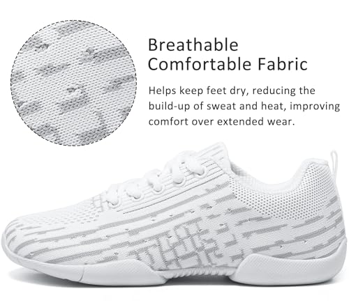 Girls Cheer Shoes White Cheerleading Lightweight Sneakers Kids Athletic Training Dancing Shoes2