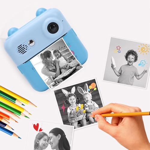 Câmera Instantânea de 50MP, Tela HD IPS Câmera Instantânea Multifuncional 1080P para Viagens (Azul)