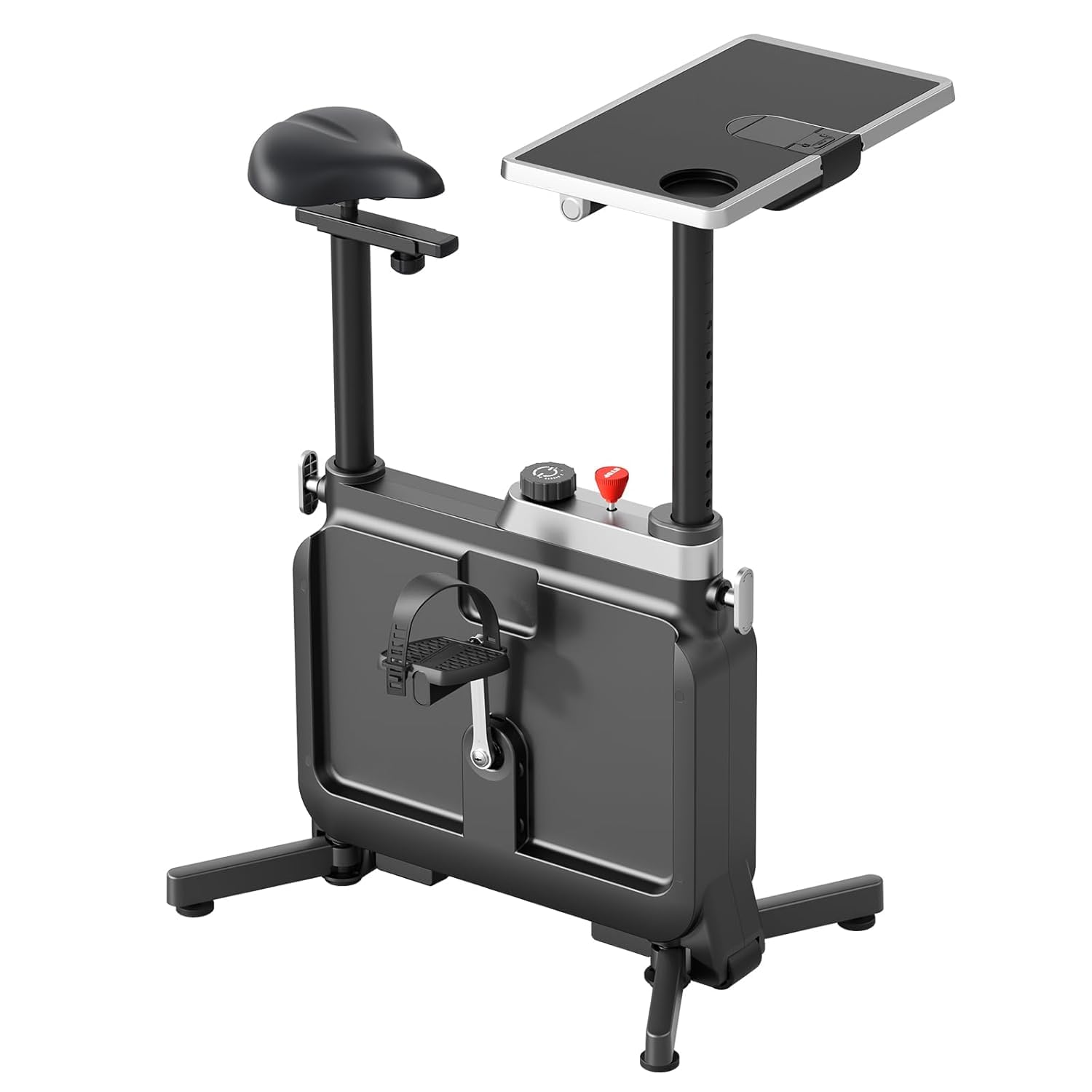 KINGSMITH W1B All-in-one Exercise Bike, Foldable Under Desk Bike, Indoor Exercise Bike for Home with Adjustable Resistance, Desktop, Comfortable Seat 264LBS, Portable Cycling Bike for Home Gym Workout