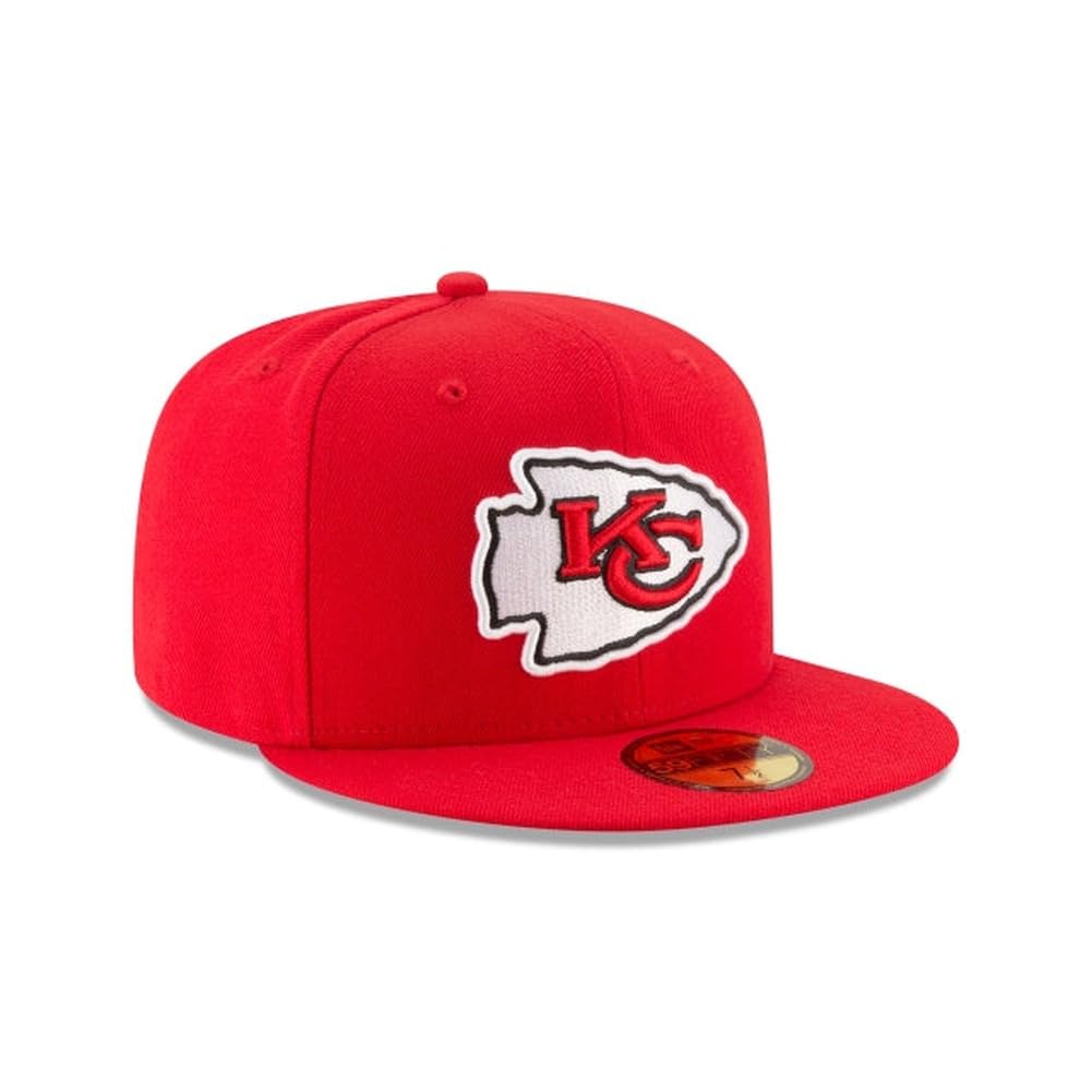 New Era NFL 59FIFTY Kansas City Chiefs Red Team Color Logo Authentic Collection Fitted On Field Football Cap Hat