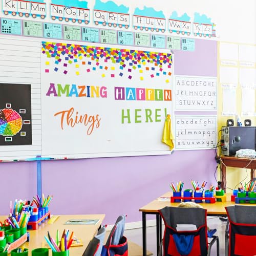 Honoson Amazing Things Happen Here Classroom Door Decor Bulletin Board Set Motivational Door Decor Inspirational Welcome Cutout for Classroom Back to School Educational Learning Activities - Image 6