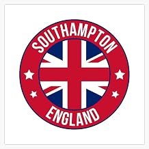 Southampton England UK City Pride Round Badge British Travel Location Hampshire 5" Vinyl Decal Bumper Sticker