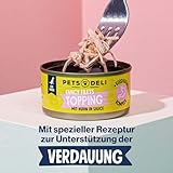 Pets Deli Fancy Filets Hunde Futter-Topping Huhn, saftig & lecker, für wählerische Hunde, mit Verdauungs-Komplex für eine gesunde Verdauung, getreidefrei, ohne Zucker, 12x70g, Premium Qualität
