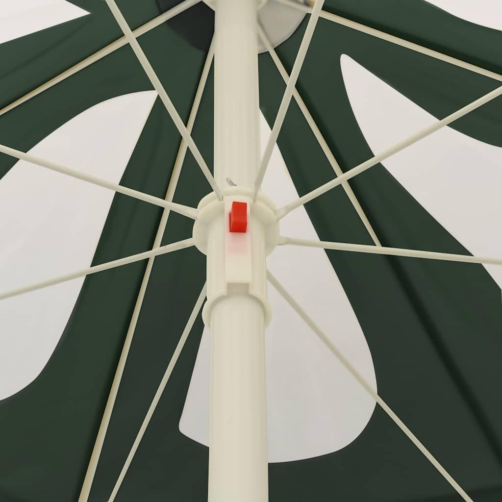 Parasol de Plage Vert en Polyester 240 cm diamètre inclinable avec Toile Anti-UV résistant Pluie Vent Support Polyvalent pour terrasse Jardin Piscine extérieur