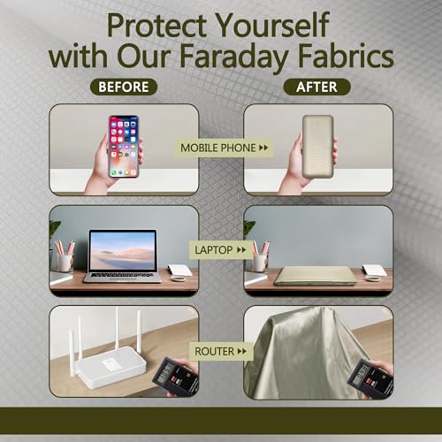 Sinnsidelin LGWFF3YARD Faraday Fabric,Faraday Cloth 43.3 Inchx118 Inch Big 3.3 Yard Nickel Copper Conductive Military Grade Material Protective Fabric thumb #3