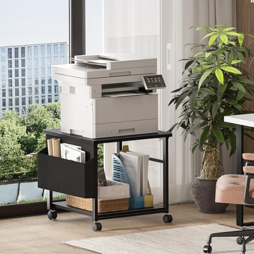 Image of Lerliuo Black Large Printer Stand with Storage