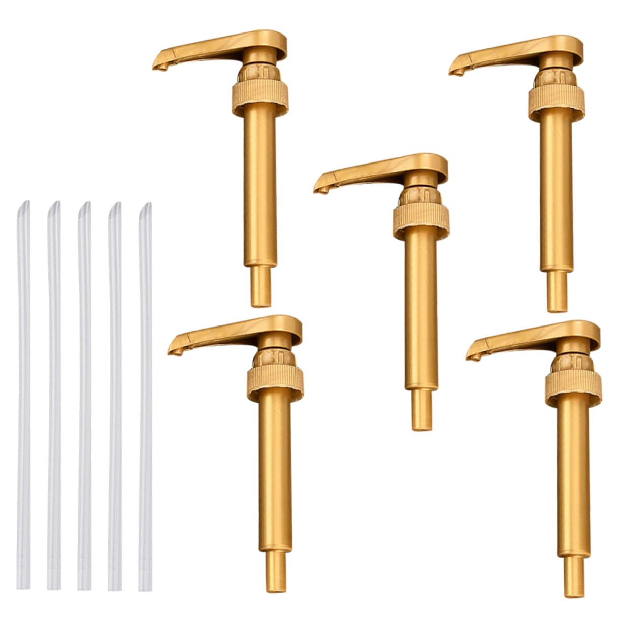 BESTYASH 5Pcs Sugar Dispenser Pumps for Syrup Bottles Press Type Syrup Pump and Easy to Use for Home and Shops