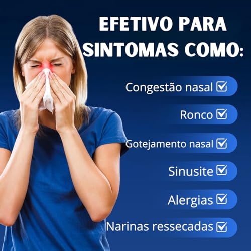 Higienizador Nasal 2 Bicos Lavador de Nariz 300ml para Rinite Sinusite Congestão e Ressecamento Irri