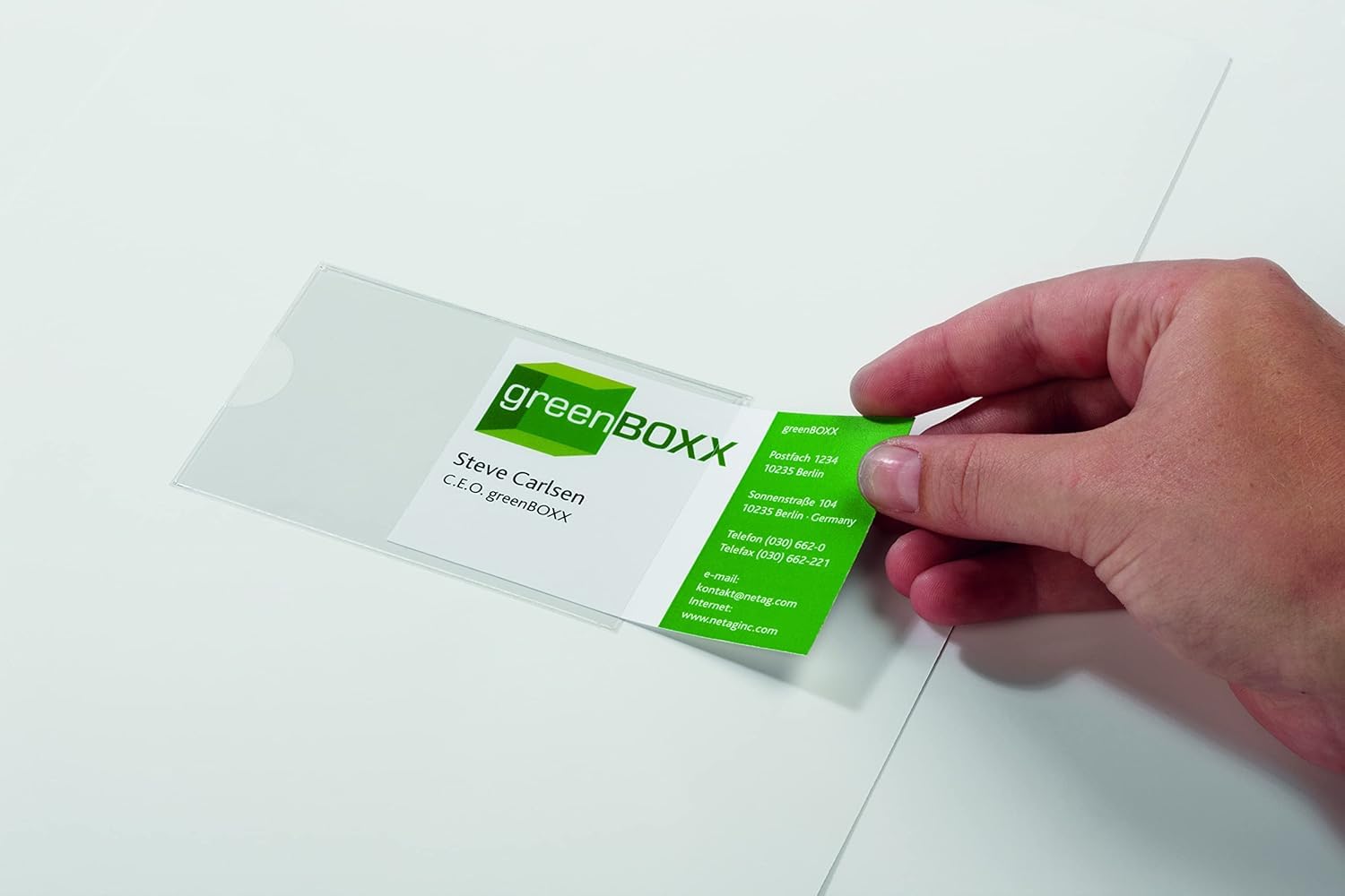 Durable Tasca adesiva Pocketfix, cartellini prezzi con inserto in cartoncino, porta prezzi, 94 x 63 mm, 100 pezzi, trasparente, 827919