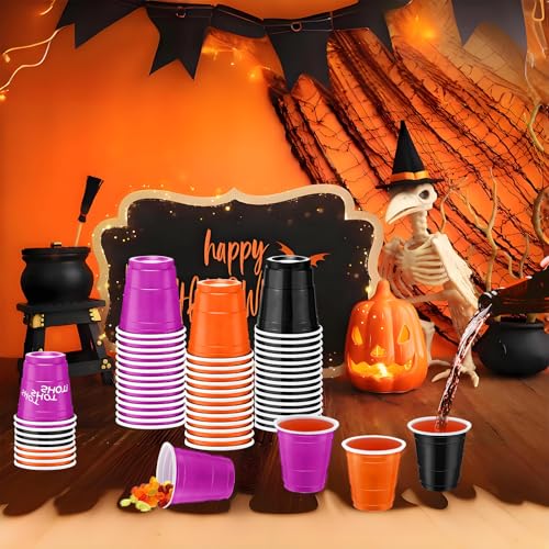 Cieovo HALLOWEEN PLASTIC SHOT GLASSES Cups 2 Oz Disposable Mini Party Glasses Shot Cups Drinking Tasting Serving Samples Cups thumb #6
