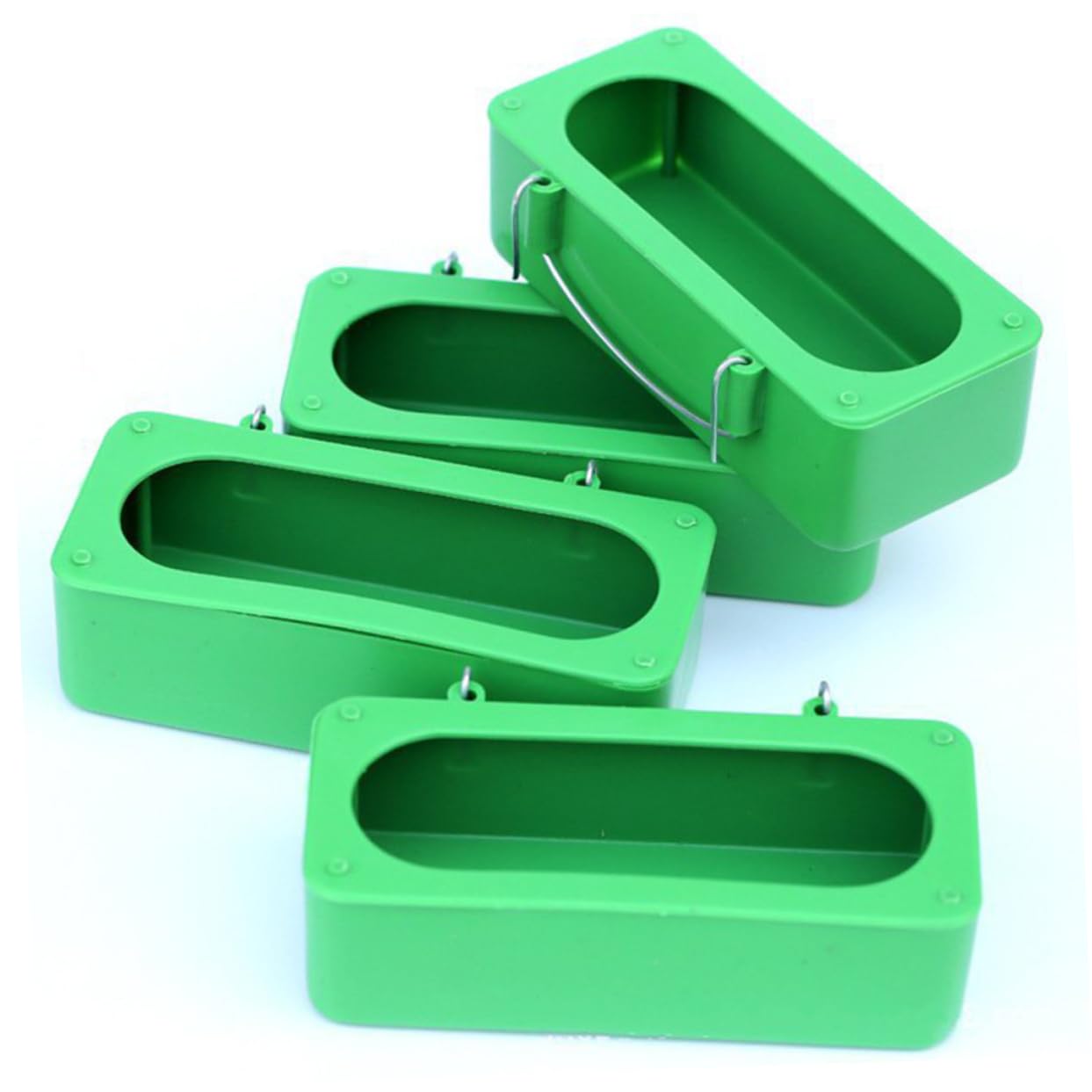 Mangeoire à Pigeons Plastique Vert Anti-éclaboussures, Lot de 10 | Facile à Remplir Nettoyer, Usage Maison ou Boutique, pour Calopsitte et Oiseau de Compagnie