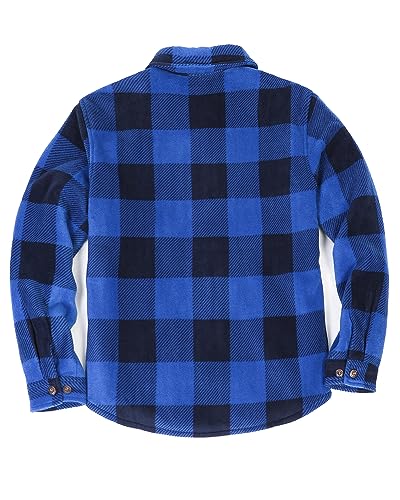 Image of Lisskolo Men's Warm Sherpa Flannel Shirt Jacket Heavy Fleece Lined Plaid Button Up Jackets