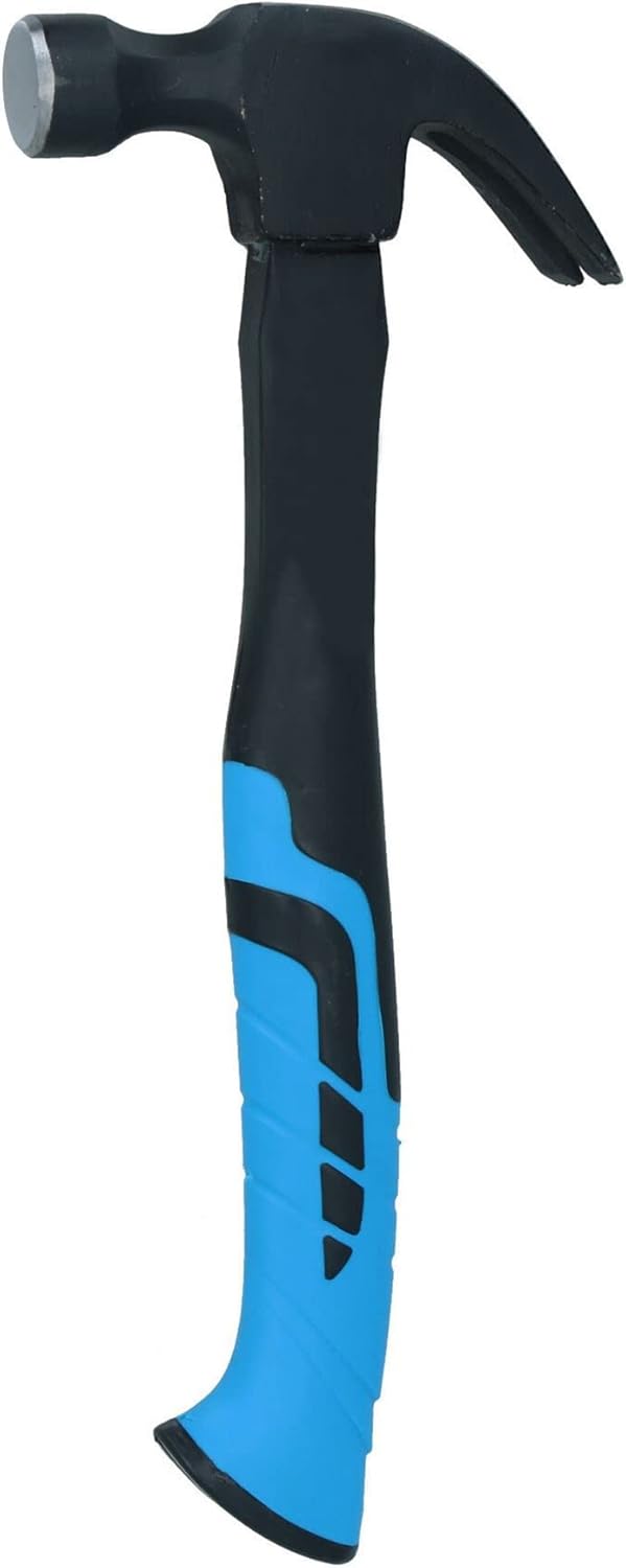 16oz Curved Claw Hammer with Fibreglass Handle Nail Screw Remover Removal