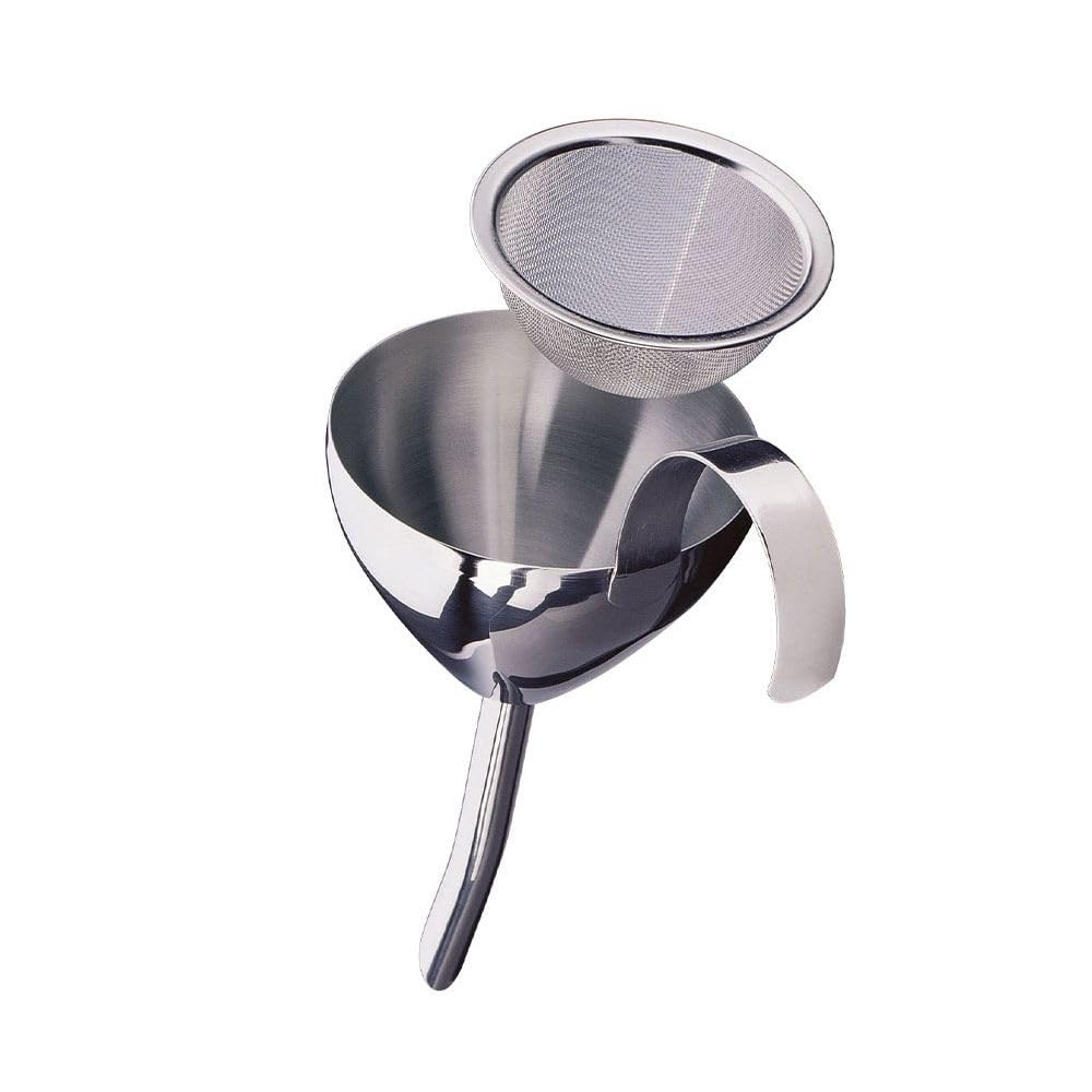 Cilio Stainless Steel Wine Funnel with Strainer, Silver