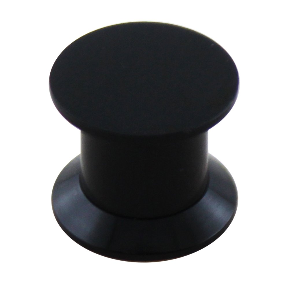 AtoZ PiercingSoild Black UV Acrylic Internally Threaded Double Flared Flat Ear Plugs