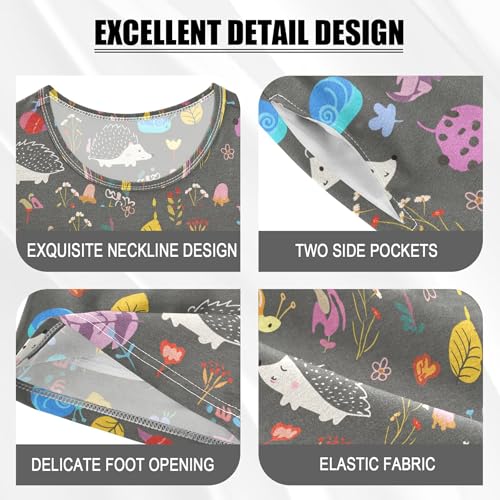 Cute Hedgehogs Pajama Set Pajamas Sleepwear Nightwear Loungewear Clothes Set B04049374