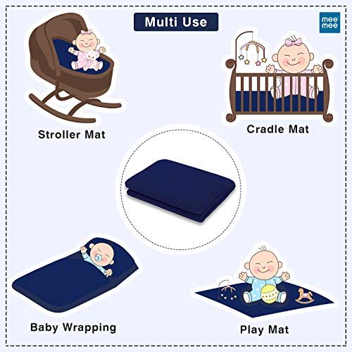 Mee-Mee-Reusable-Water-Proof-Cotton-Bed-Protector-Sheet-Extra-Absorbent-MatDry-SheetsUrine-SheetDry-MatMedium-Navy-Blue