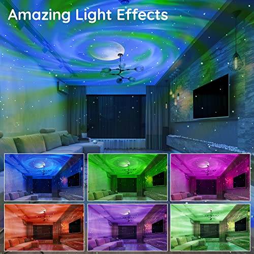 Lumoonosity Projector Light - Flying Saucer Galaxy Projector With 13 Colors, Aurora, Milkyway, Moon Effect With Relaxing Ocean Wave, White Noises- Star Light Projector For Bedroom, Teens Room Decor #TOP4