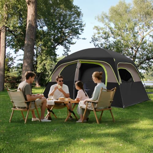 Image of CAMPROS CP Upgraded 6 /8 Person Camping Tents, Waterproof Windproof Family Tent with Larger Mesh Windows & Door, Double Layer, Easy Set Up, All-Season Dome Tent with Top Rainfly & Carry Bag