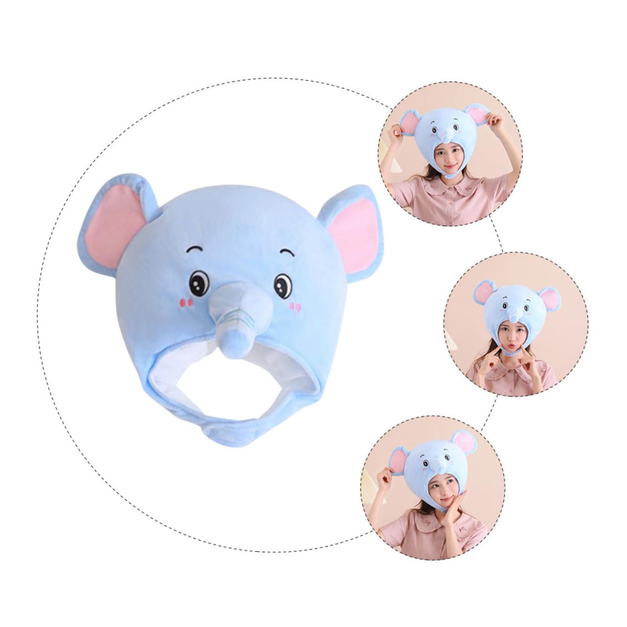 CHILDWEET Sombrero de Elefante de Peluche para Fiesta y Fotos 1 Pieza | Felpa Relleno de Algodón Pp, Diseño Clásico y Decorativo, Ligero y Portátil para Hombres y Mujeres