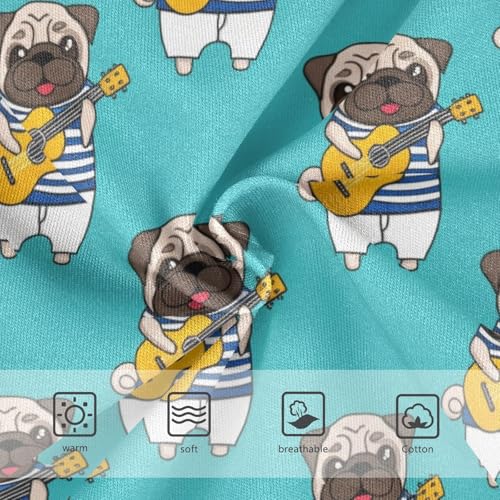 Joisal Pug Playing Guitar Panties Little Girl Toddler Underwear Floral Cotton Stylish Briefs Girls Undies 2t3