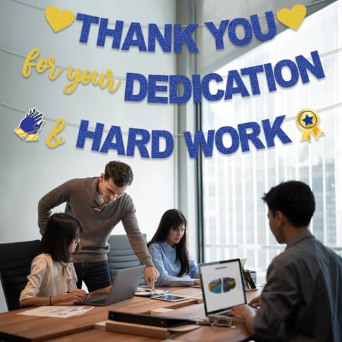 Image of We Appreciate You Thank You for All You Do Banner, Thank You for You Dedication Hard Work Banner for Teacher Employee Staff Doctors Nurse Volunteer Soldier, Appreciation Week Office Party Decorations
