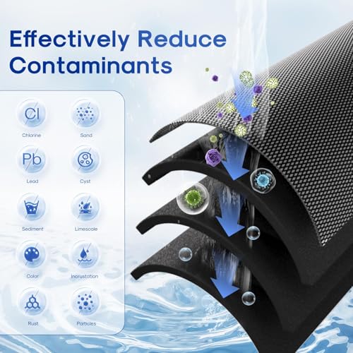 Image of ICEPURE 5 Micron 4.5 inch x 10 inch CTO10BB-CQB Whole House Water Filter Upgraded Coconut Shell Activated Carbon Lead Remove Filter Replacement Cartridge, 1PACK