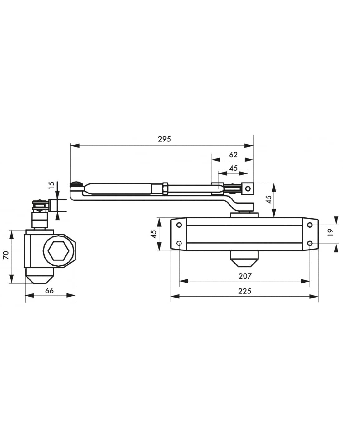 THIRARD - Ferme-Porte Automatique Hydraulique - Force 5 - Installation Facile - Réglage de Vitesse - Finition Élégante - Usage Intérieur - Finition Élégante - Blanc