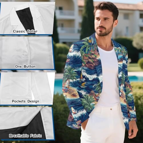 Men's Sport Coat Classic Fit 1 Button Blazer Suit Jacket 6