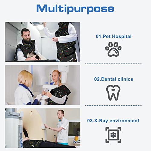 Image of 0.5mmPb Lead Apron with Thyroid Shield Collar - Xray Apron Lead Apron for X-Rays(Black)