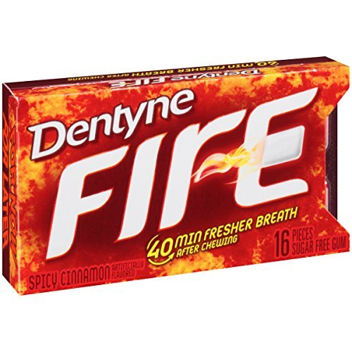 Dentyne Fire Sugar-Free Gum (Spicy Cinnamon, 16 Piece, Pack of 9) by Dentyne
