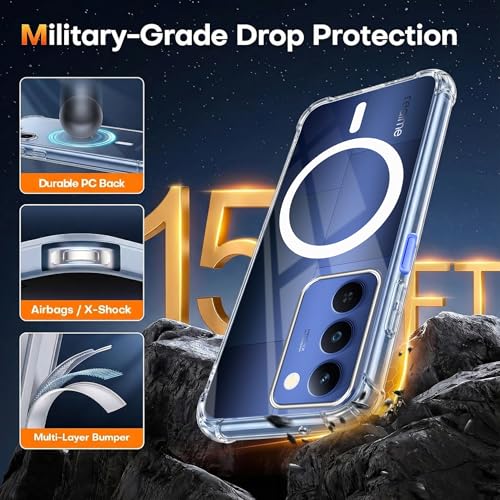 Image of Jkobi Shockproof Crystal-Clear Back Cover for Realme P4 Lite 5G | Realme Narzo 100 Lite 5G (Magsafe Wireless Support | Drop & Camera Protection | Hard Polycarbonate)