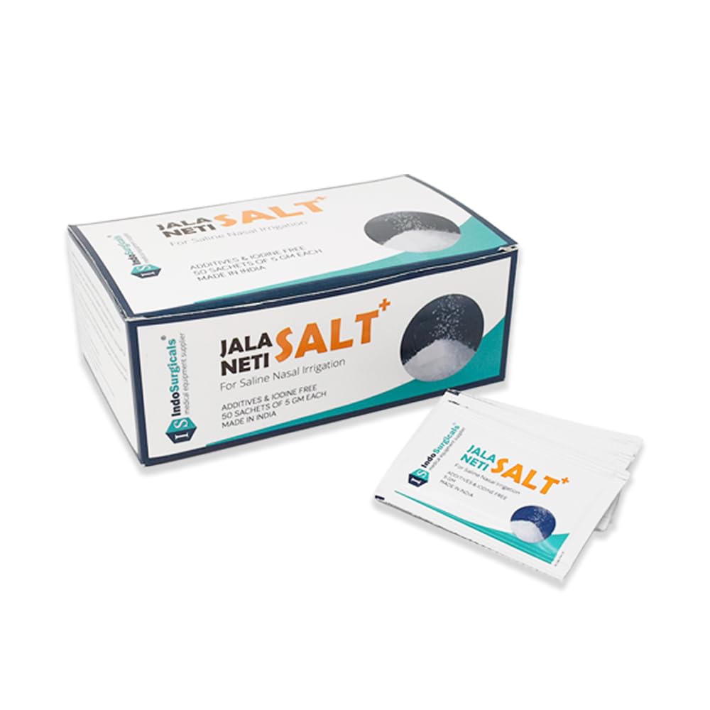 IS IndoSurgicals Jala Neti Salt for Sinus (1 Box of 50 Sachet)