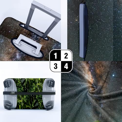 Travel Luggage Cover Suitcase Protector Scratch-Resistant Fit Not Included Suitcase Milky Way In Night Sky Over Coconut Palm Trees S-19-21in4