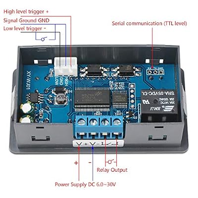 DROK Time Delay Relay 2pcs, DC 6-30V Timer Relay 12V 24V 0.01s-9999min 50mA Digital Timer Cycle Delay Switch Module AC 220V Power On-Off Controller with LCD Display Switch Button Case