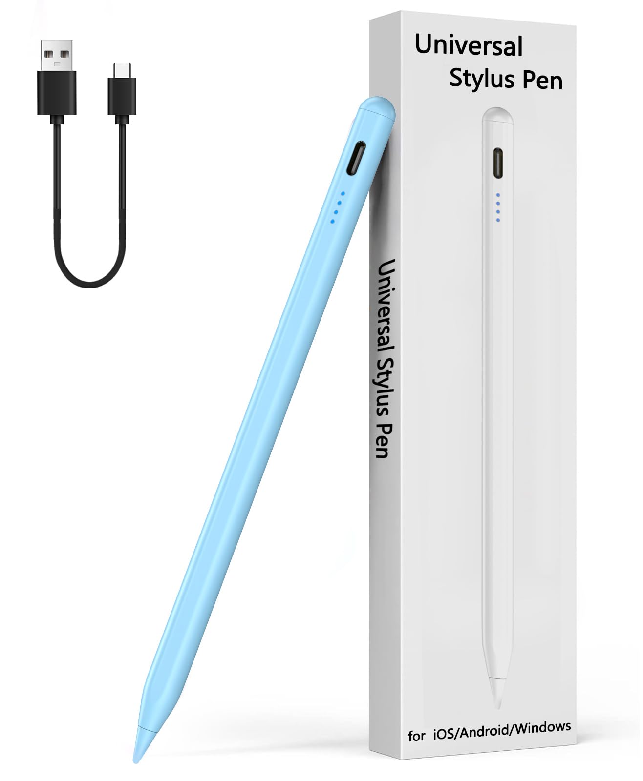 Active Stylus Pen for Touchscreen Android iPhone Tablet Phone，Touch Screen Pen Compatible with iPhone/iPad/Pencil/Samsung/iOS/Lenovo/Huawei - Blue
